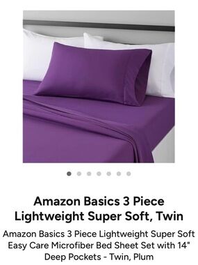 Amazon Essentials Plum Microfiber Sheet Set - 3 Piece Twin